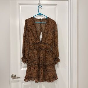 Brown Leopard Print Dress